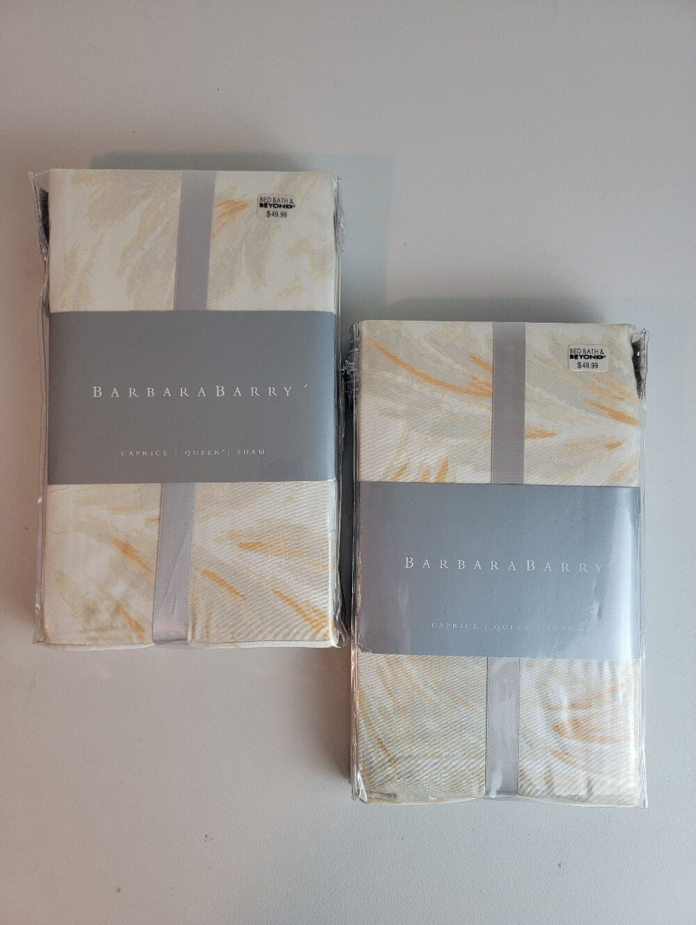 New Barbara Barry Caprice Melon Standard Queen Pillow Shams Pair